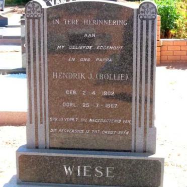 WIESE Hendrik J. 1902-1967