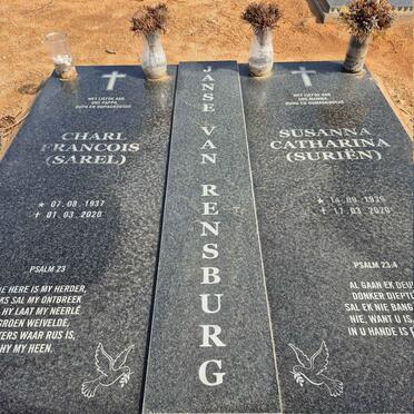 RENSBURG Charl Francois, Janse van 1937-2020 & Susanna Catharina 1939-2020