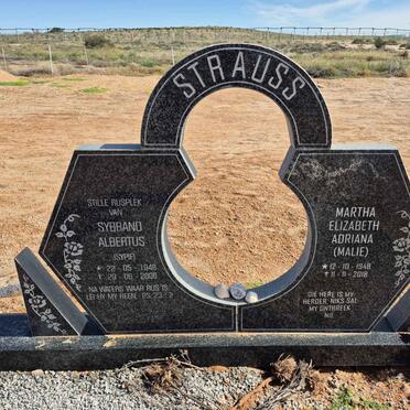 STRAUSS Sybrand Albertus 1948-2008 & Martha Elizabeth Adriana 1948-2018