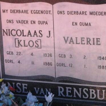 RENSBURG Nicolaas J., Janse van 1936-1986 &amp; Valerie 1940-1989