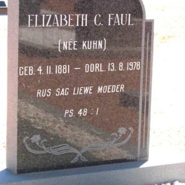 FAUL Elizabeth C. nee KUHN 1881-1978