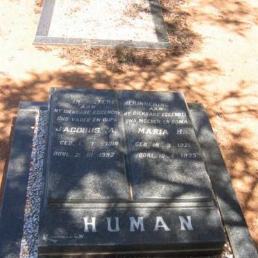 HUMAN Jacobus A. 1918-1992 &amp; Maria H. 1921-1975
