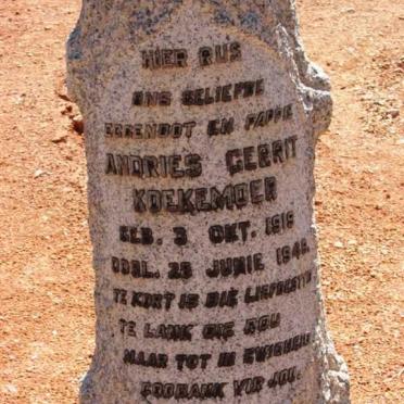 KOEKEMOER Andries Gerrit 1919-1949