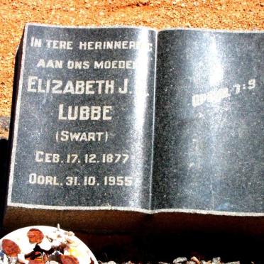 LUBBE Elizabeth J. nee SWART 1877-1955