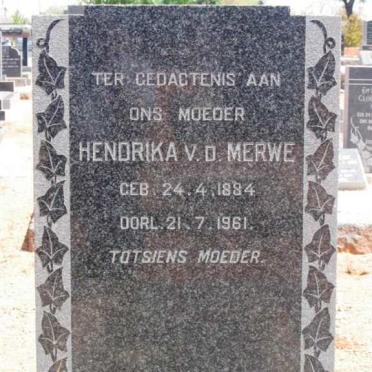 MERWE Hendrika, v.d. 1884-1961