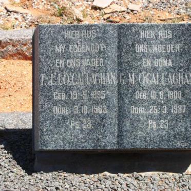 O'CALLAGHAN F.J.J. 1895-1963 &amp; G.M. 1900-1987