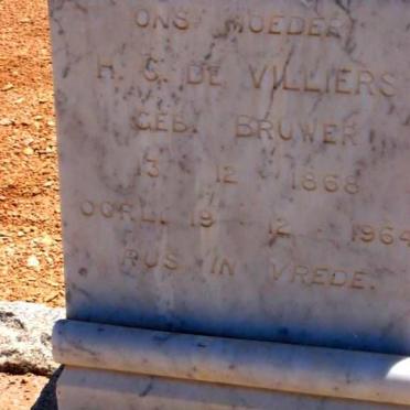 VILLIERS H.C., de nee BRUWER 1868-1964