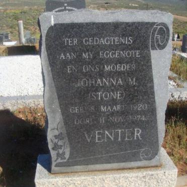 VENTER Johanna M. nee STONE 1920-1974