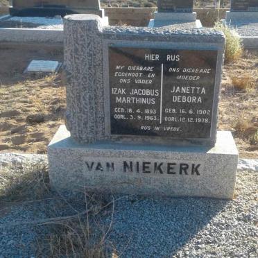 NIEKERK Izak Jacobus Marthinus, van 1893-1963 &amp; Janetta Debora 1902-1978