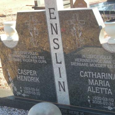 ENSLIN Casper Hendrik 1923-2005 &amp; Catharina Maria Aletta 1930-2005