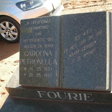 FOURIE Carolina Petronella 1937-1997