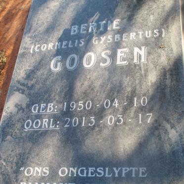 GOOSEN Cornelis Gysbertus 1950-2013