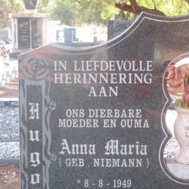 HUGO Anna Maria nee NIEMANN 1949-