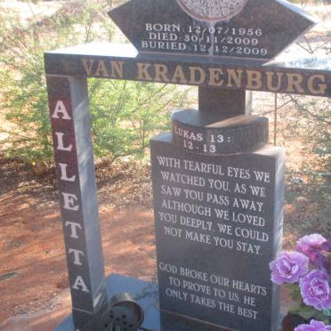 KRADENBURG Alletta Rina, van 1956-2009