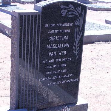 WYK Christina Magdalena, van nee VAN DER MERWE 1905-1959
