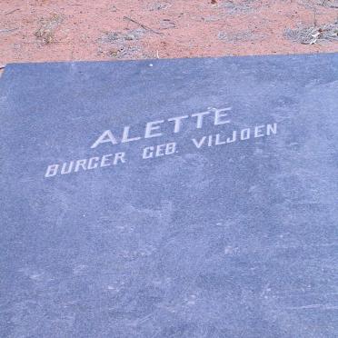 BURGER Alette geb. VILJOEN