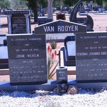 ROOYEN Johan Wilhelm, van &amp; Hendrina Johanna Barendina 1931-1987