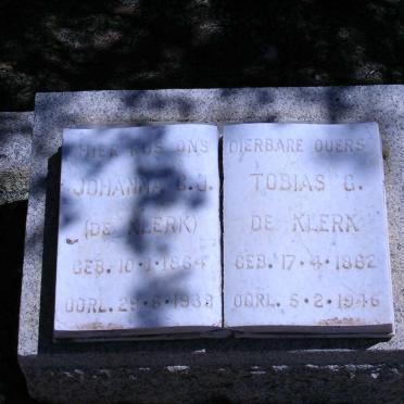 KLERK Tobias G., de 1862-1946  &amp; Johanna C.J. 1864-1939