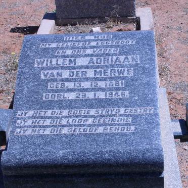 MERWE Willem Adriaan, van der 1881-1946