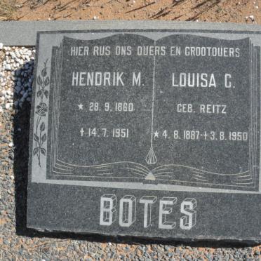 BOTES Hendrik M. 1860-1951 &amp; Louisa G. REITZ 1887-1950