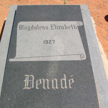 BENADÉ Magdalena Elizabeth 1927-