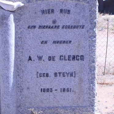 CLERCQ A.W., de geb. STEYN  1863-1951