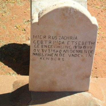ETSEBETH Ria Gebtruida geb. NEETHLING 1872-1920