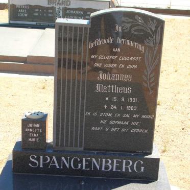 SPANGENBERG Johannes Mattheus 1931-1983