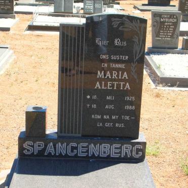 SPANGENBERG Maria Aletta 1925-1988