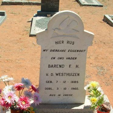 WESTHUIZEN Barend F.H., v.d. 1885-1960