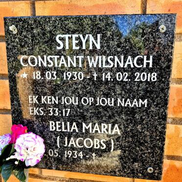 STEYN Constant Wilsnach 1930-2018 & Belia Maria JACOBS 1934-