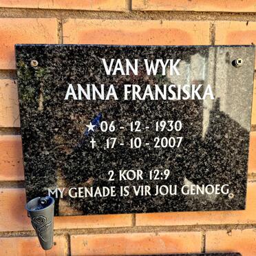 WYK Anna Fransiska, van 1930-2007