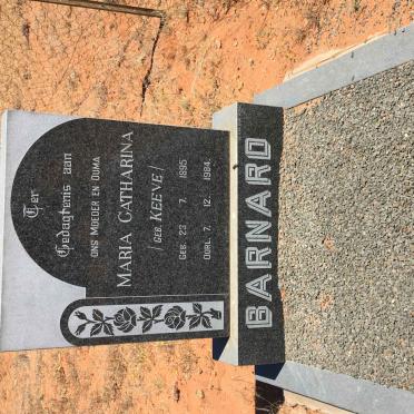 BARNARD Maria Catharina nee KEEVE 1895-1984