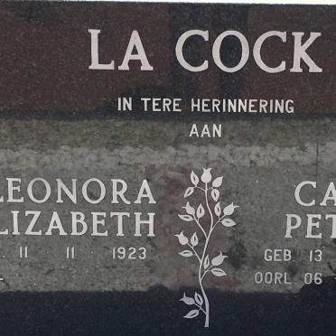 COCK Carel Petrus, la 1914-1993 &amp; Eleonora Elizabeth 1923-