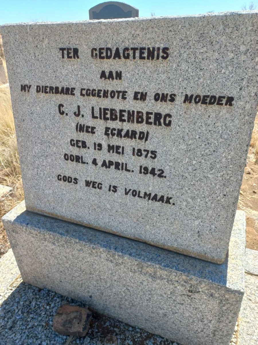 LIEBENBERG C.J. nee ECKARD 1875-1942