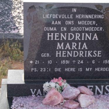 TIDDENS Hendrina Maria, van nee HENDRIKSE 1891-1984