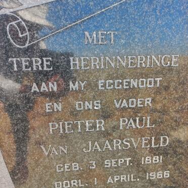 JAARSVELD Pieter Paul, van 1881-1966 _2