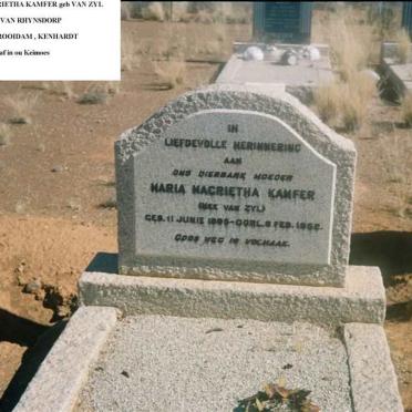 KAMFER Maria Magrietha nee VAN ZYL 1895-1952