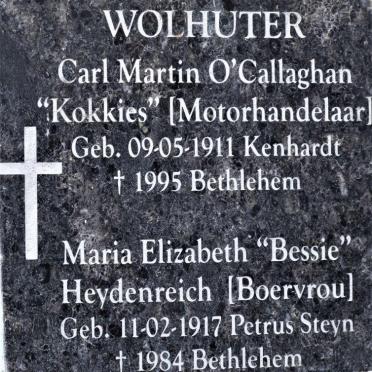 WOLHUTER Carl Martin O'Callaghan 1911-1995 &amp; Maria Elizabeth HEYDENREICH 1917-1984