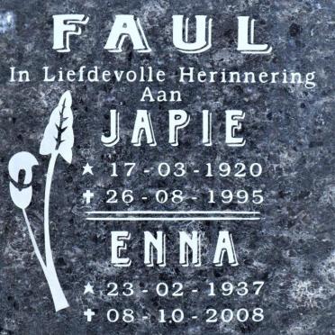 FAUL Japie 1920-1995 &amp; Enna 1937-2008