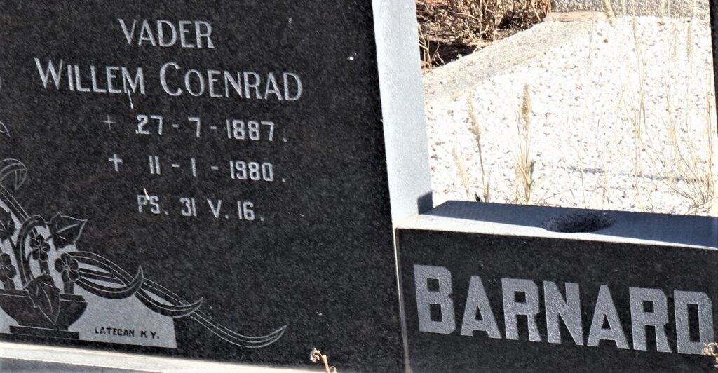 BARNARD Willem Coenrad 1887-1980