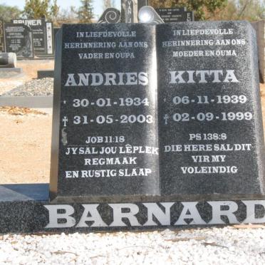 BARNARD Andries 1934-2003 &amp; Kitta 1939-1999