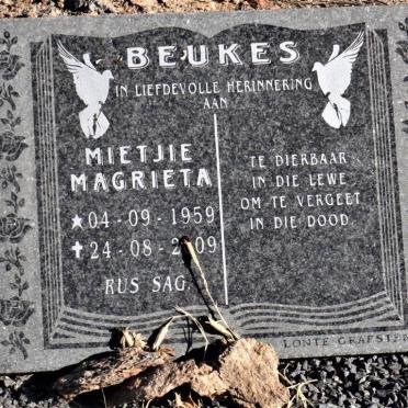 BEUKES Mietjie Magrieta 1959-2009