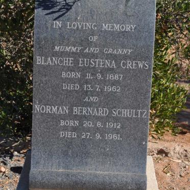 CREWS Blanche Eustena 1887-1962 :: SCHULTZ Norman Bernard 1912-1961
