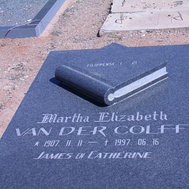 COLFF Martha Elizabeth, van der 1907-1997