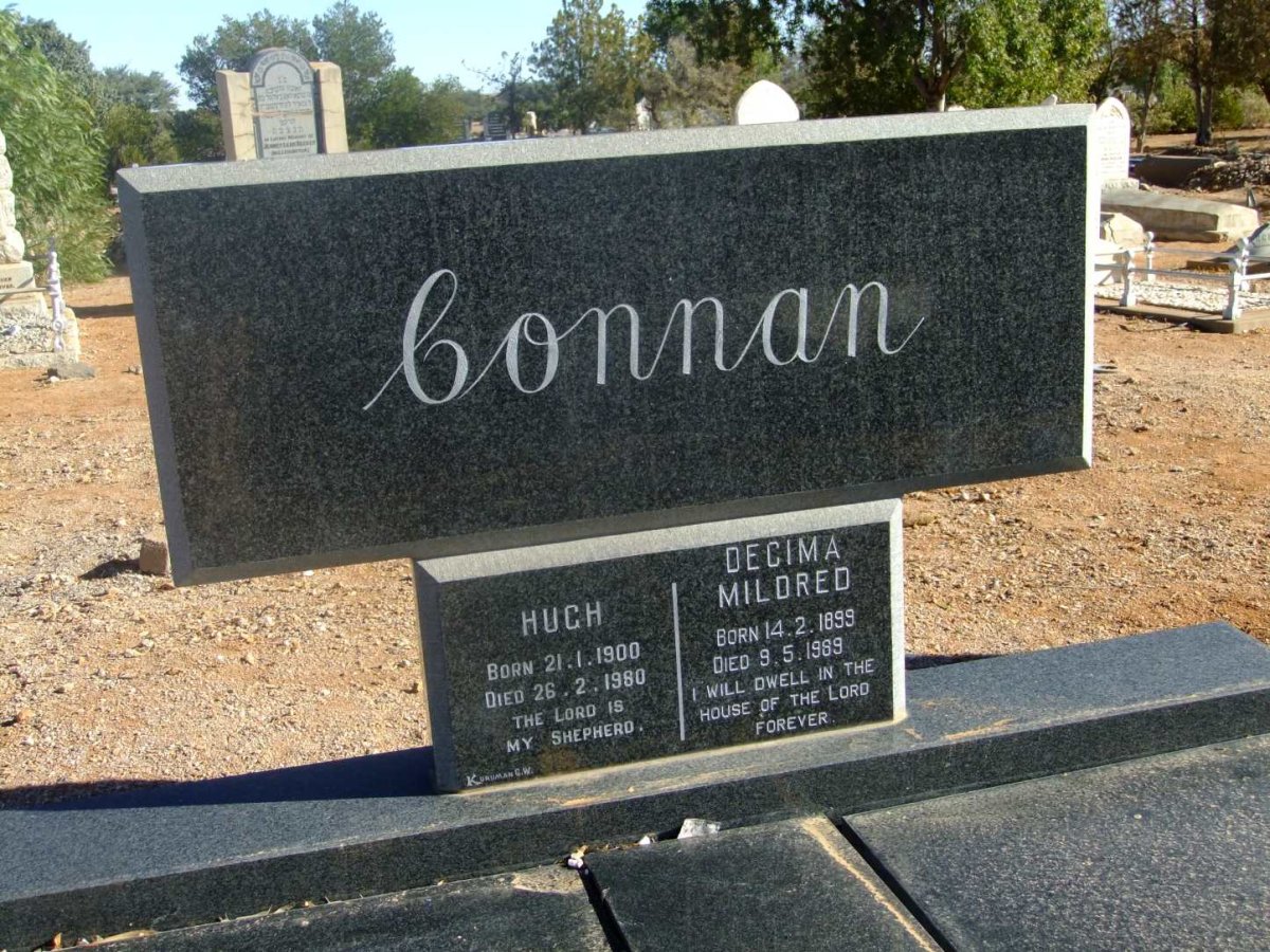 CONNAN Hugh 1900-1980 &amp; Decima Mildred 1899-1989