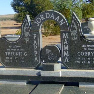 JORDAAN Theunis G. 1919-1991 &amp; Corry M. 1920-1995