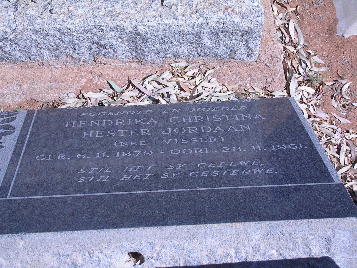 JORDAAN Hendrika Christina Hester geb. VISSER 1879-1961