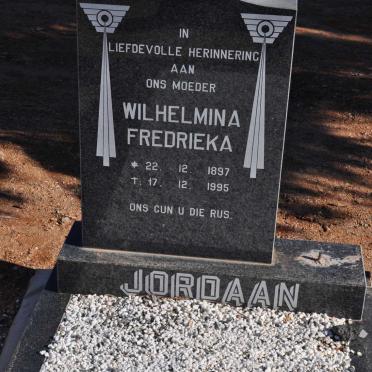 JORDAAN Wilhelmina Fredrieka 1897-1995