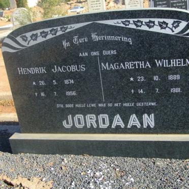 JORDAAN Hendrik Jacobus 1874-1956 &amp; Magaretha Wilhelmina 1889-1981